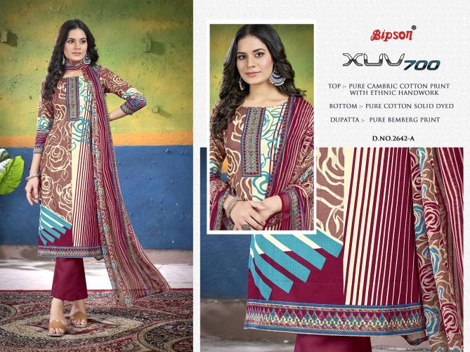 Xuv 700 2642 By Bipson Cambric Cotton Dress Material Wholesale Online
